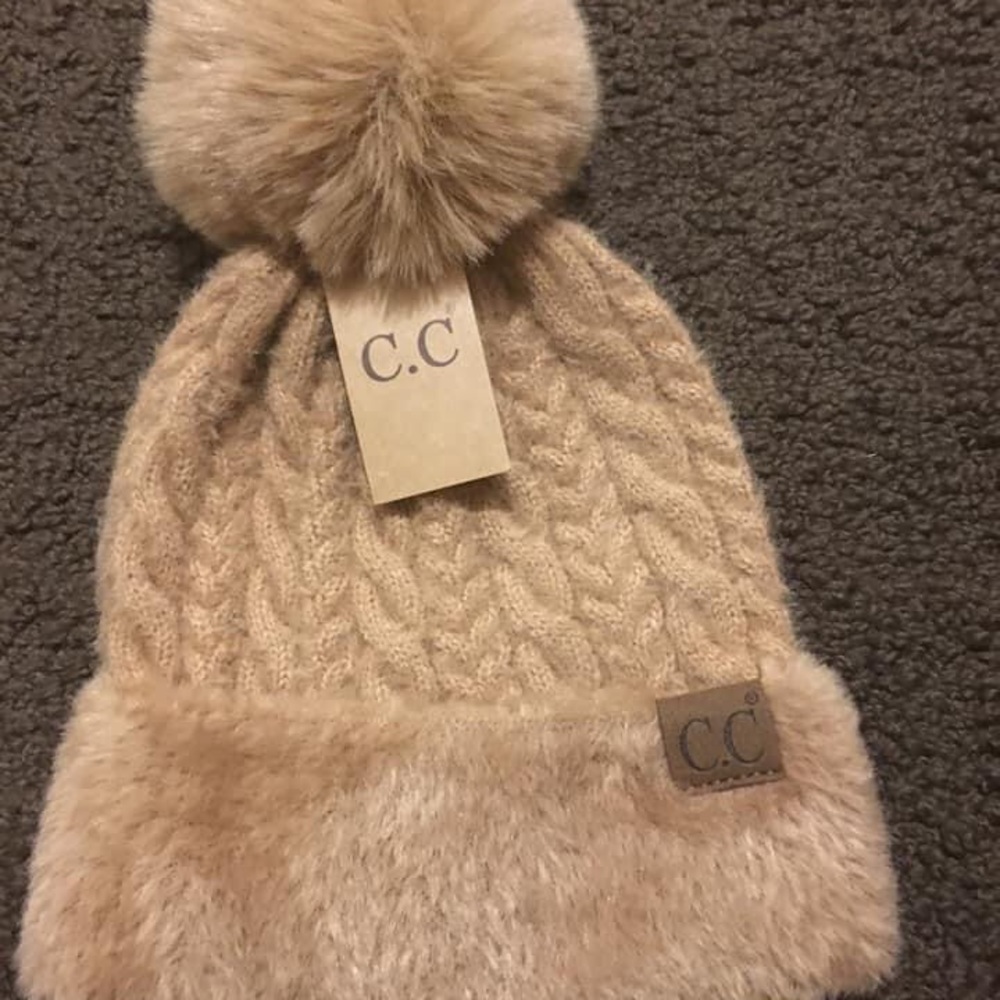 Tan cc beanie